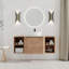 Meuble-lavabo mural avec lavabo d'art en céramique, deux tablettes de rangement et porte à fermeture en douceur
