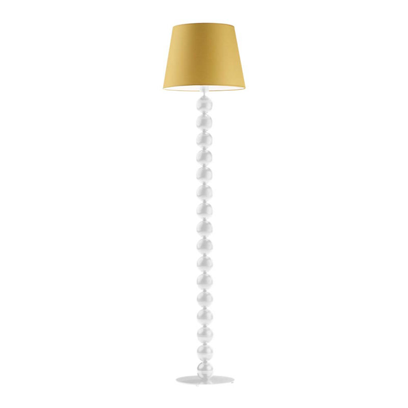 Ayanami 166cm Traditional Floor Lamp, White, Mustard