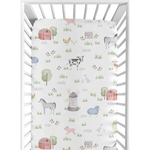 Sweet Jojo Designs Farm Animals Fitted Crib Sheet & Reviews | Wayfair