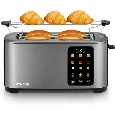 4 Slice Toaster Touch Screen, 6 Bread Types & 6 Shade Settings, Cancel/defrost/reheat Function