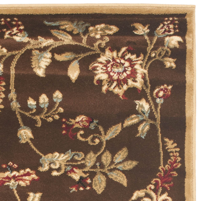 Tapis brun / bourgogne à motif floral Maggio, Rectangle 3 pi 3 po x 5 pi 3 po