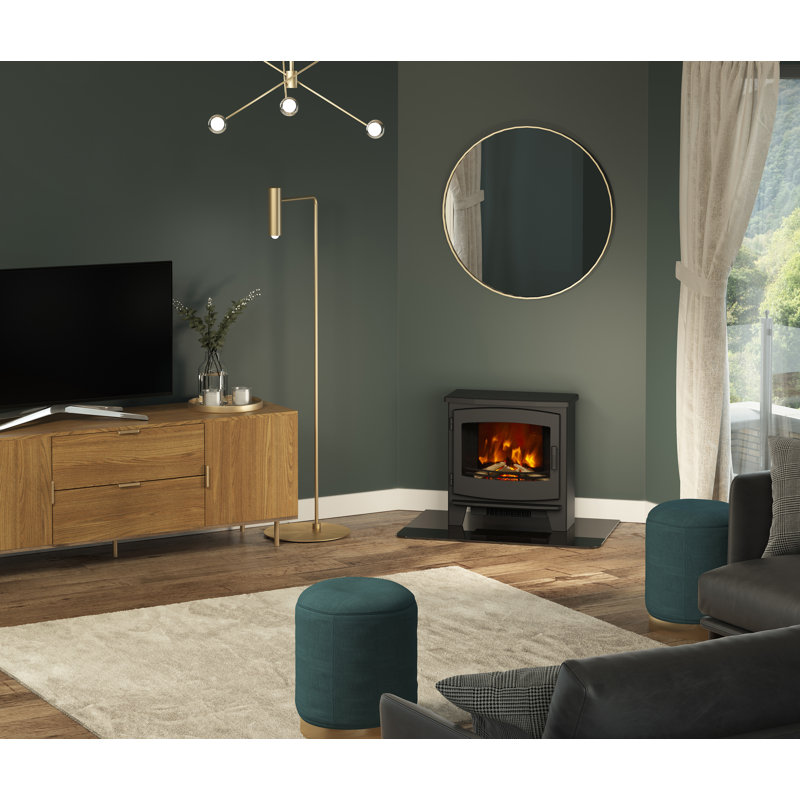 Beacon Freestanding Timber Electric Stove, 59.90" H x 58.6" W x 29.2" D, Matt Black