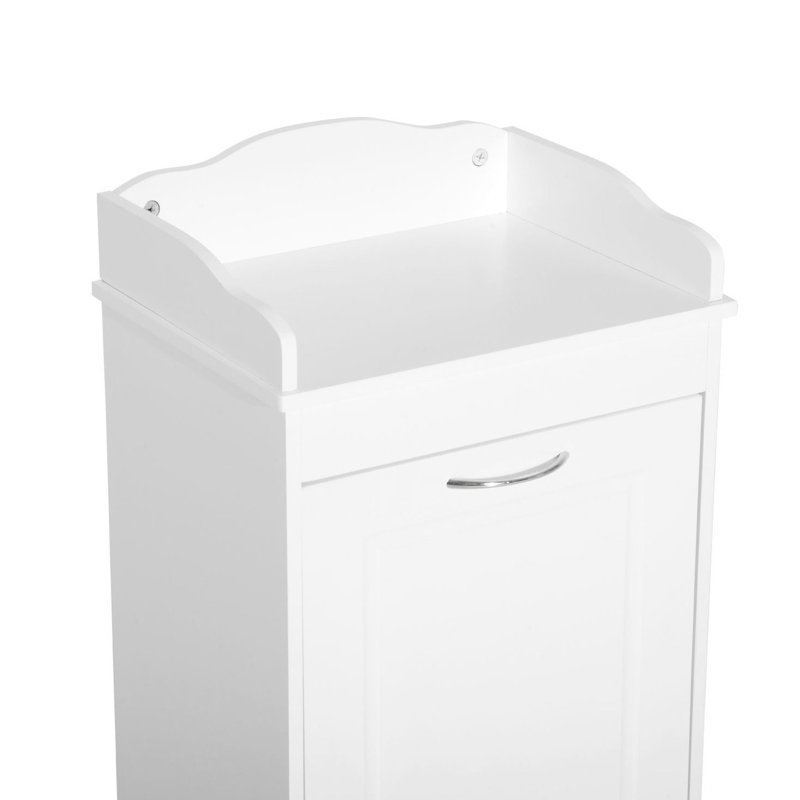 31" Tilt Out Bathroom Storage Hamper, White Cabinet, Extra Space, Utilize Unused Corners, Stable And Hamper Out, With Ample