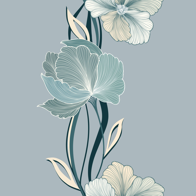 Floral Floral Border - impression sur toile tendue, H 20 po x l 20 po