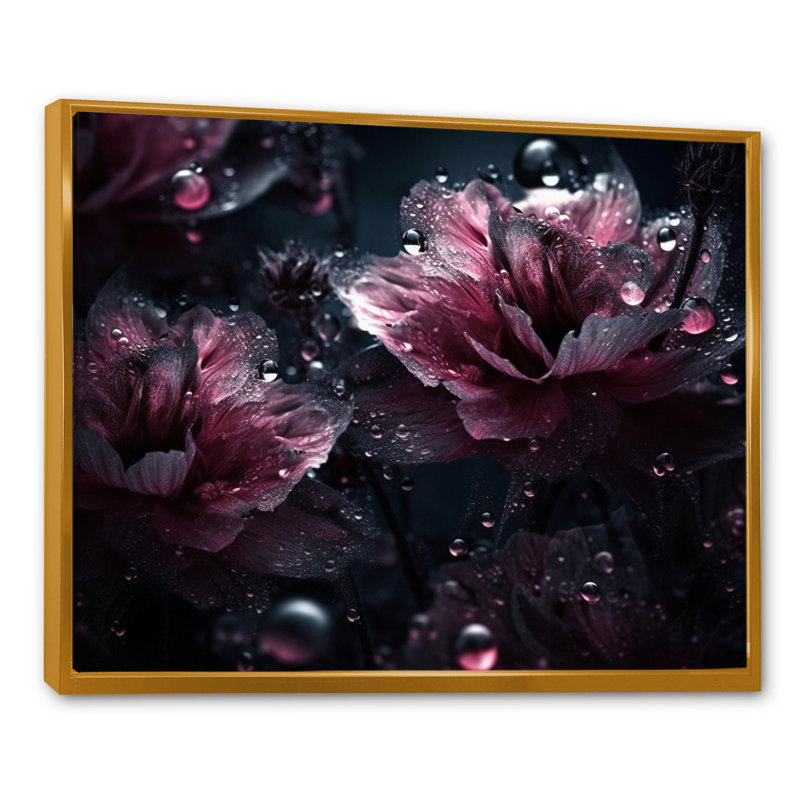 "Pink Lotus Divine Resilience III", reproduction d'art sur toile, H 12 po x l 20 po x P 1 po, Cadre flottant doré