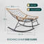 Fauteuil à bascule Carlynne Moon avec coussin capitonné de 18 cm, structure en métal recouvert de corde et capacité de charge de 181 kg-170627080-184900442