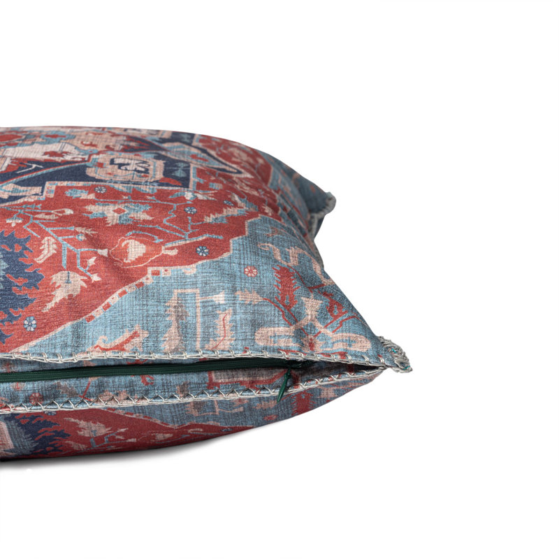 Outdoor Throw Pillow, 20" x 20", Red, Floral