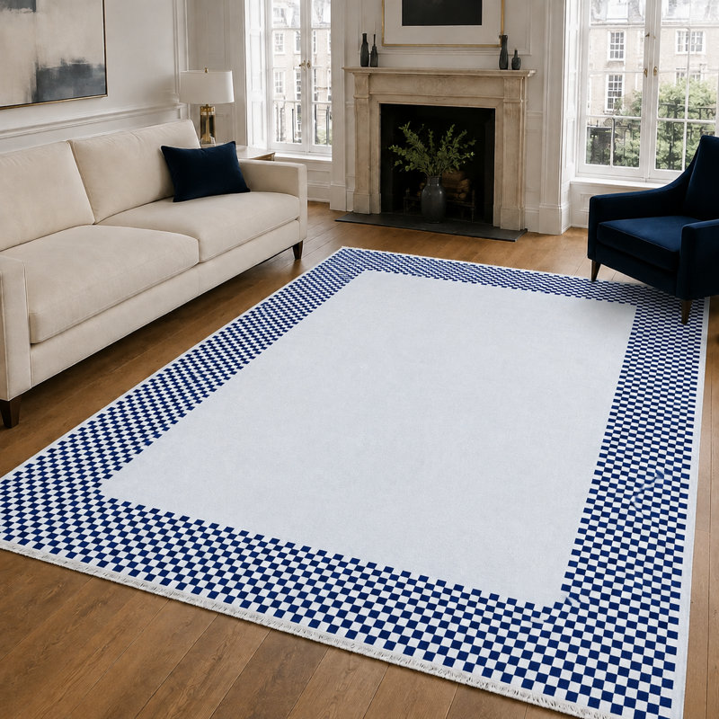Geometric Cotton and Chenille Flatweave Area Rug, 60 x 100 cm