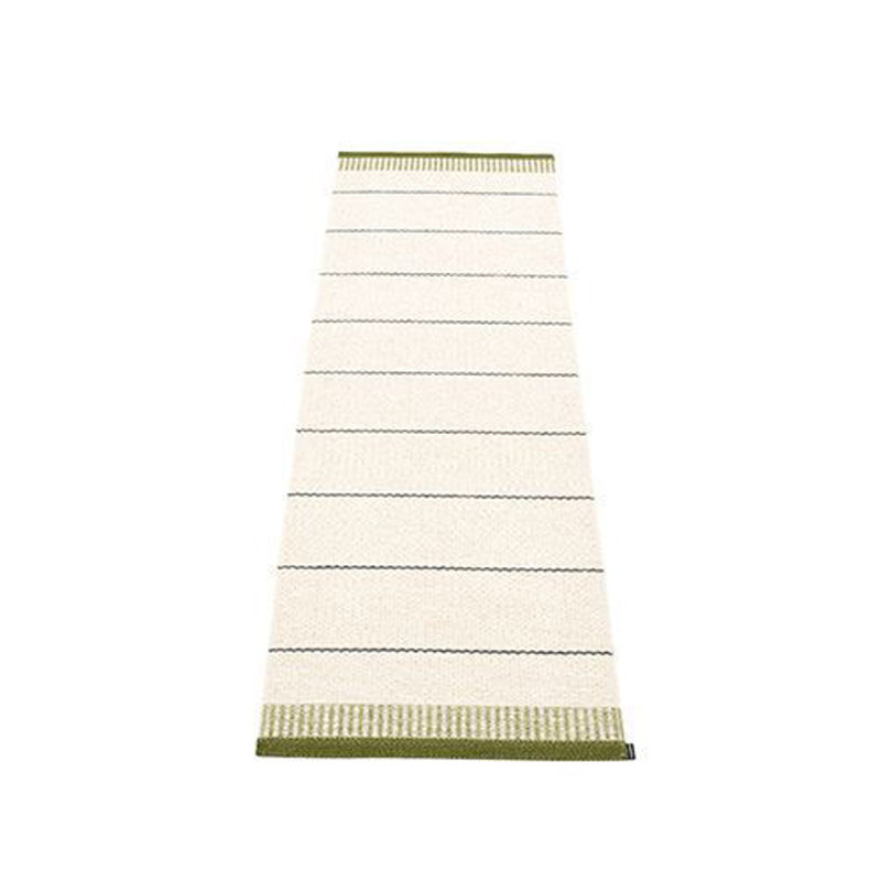 Belle Striped Area Rug in Dark Olive/Cream, Runner 2' x 6'6"