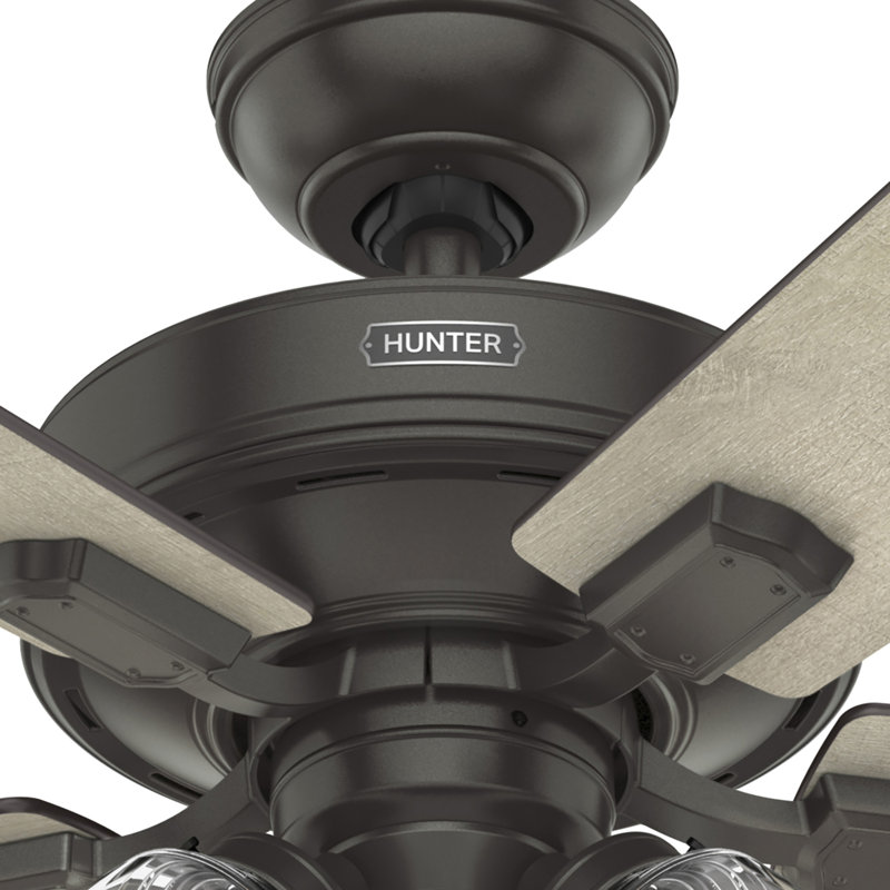 Crestfield 52" 5 - Blade Standard Ceiling Fan with Lights and Remote, Noble Bronze