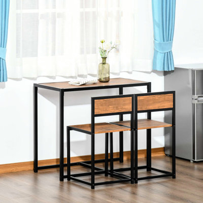 2 tables de salle à manger de cuisine industrielle avec pieds en acier Chaises confortables convenant aux petits espaces. Facile d'entretien requis. Supports de cadre solides. Dossier bas. La surface résiste