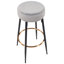 Modern Velvet Bar Stool with Gold Footrest and Black Metal Legs, Counter Height Kitchen Stool-1462102462