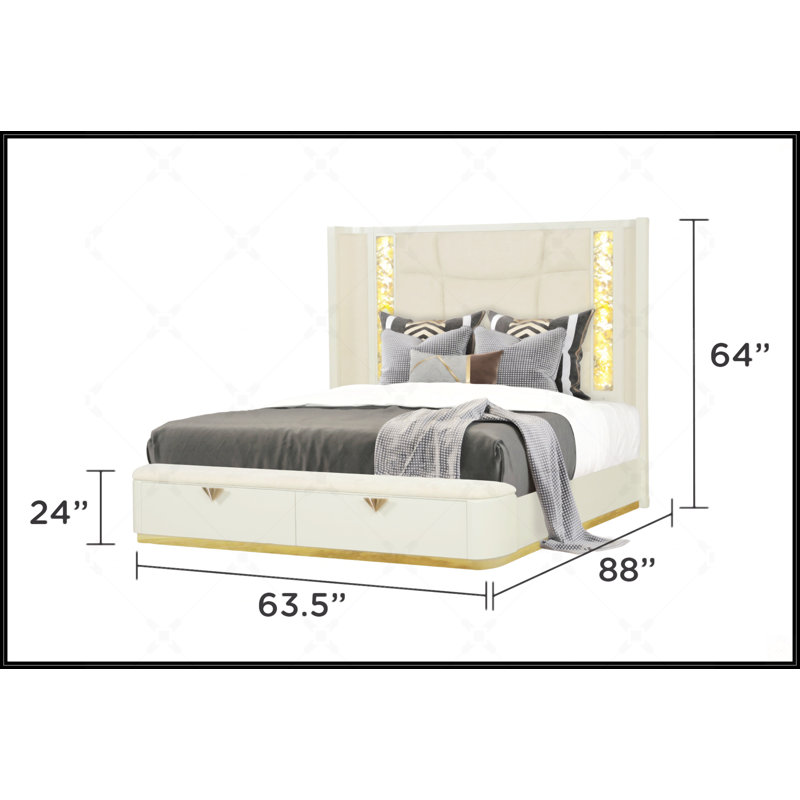 Modern Style Queen Upholstered Bed