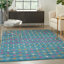 Tapis bleu à motif géométrique Gillsville-1750588985