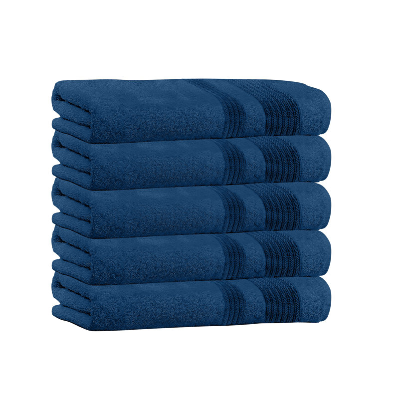  Ensemble de 4 serviettes de bain 100% coton, Marine