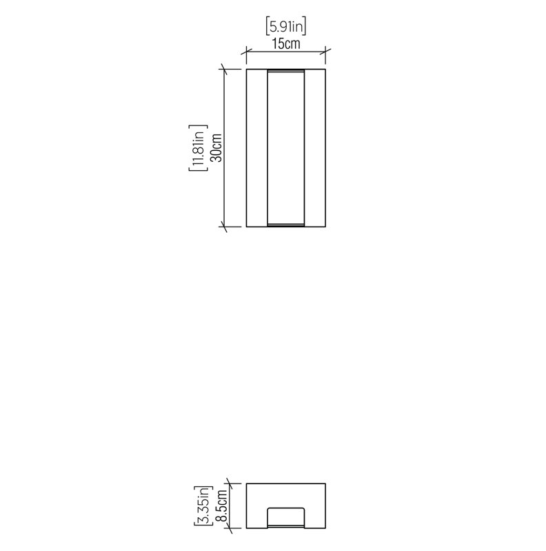 LED Flush Mounted Sconce, American Walnut