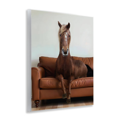 «Brown Horse on Couch», art mural par lettré et doublé
