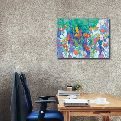 «Lark Manor ™« Seahorse Lagoon »par Paul Brent, art mural sur toile