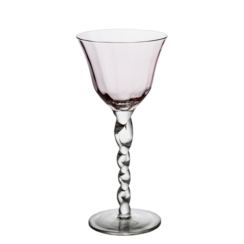 Adriana 12 oz. Handmade Drinking Glass Set, Pink