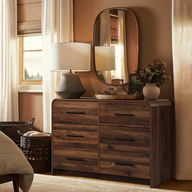 round dresser Crescent 6-Drawer Marble Top Demilune Half Round