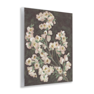 Art mural rustique sur bois de cerisier en fleurs, design par June Erica Vess