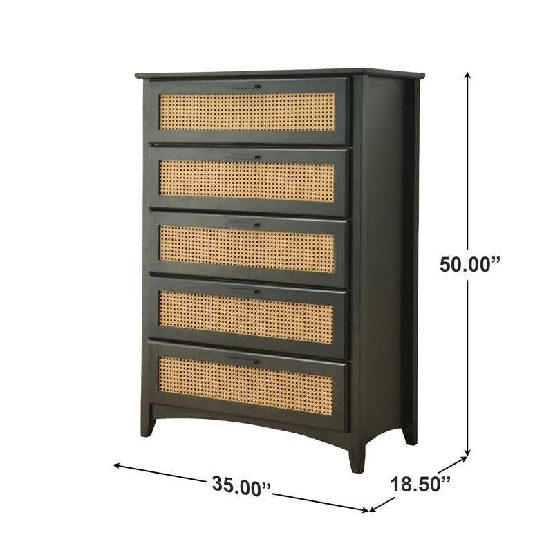 Chardip Shaker Solid Pine Deep Drawer, Black