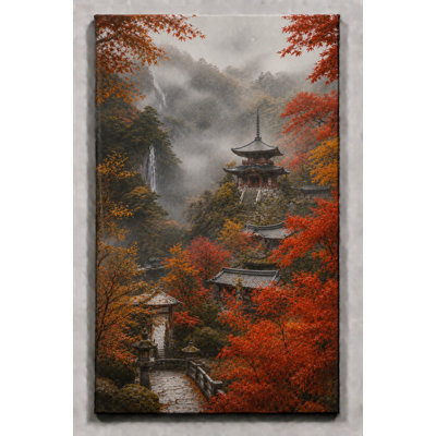 Impression sur toile pour grand bureau japonais, impression sur toile montagne asiatique, impression sur toile 24 x 36 pouces - prête à être accrochée