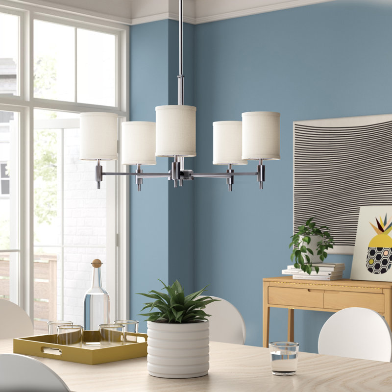 Zanesfield 5 - Light Dimmable Classic / Traditional Chandelier, Brushed Nickel