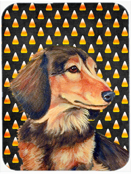 Planche à découper en verre caroline trésors teckel Halloween Candy Corn