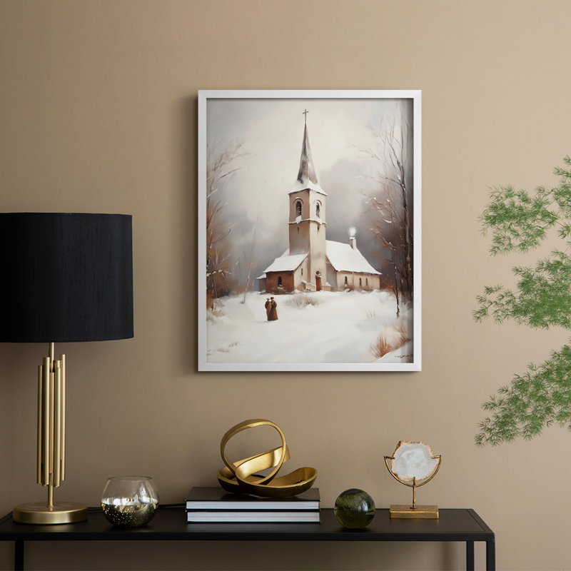 Art des Fêtes de Noël - Série 2 - CECXL, reproduction encadrée - bois massif, H 11 po x l 9 po, Blanc