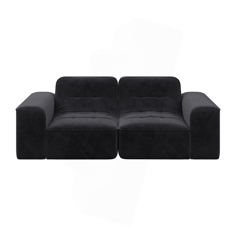 Canapé modulaire 83,6 po à 3 places 83,6 po avec capitonnage, canapé moderne en chenille scintillante, canapé profond pour salon, appartement, bureau, studio