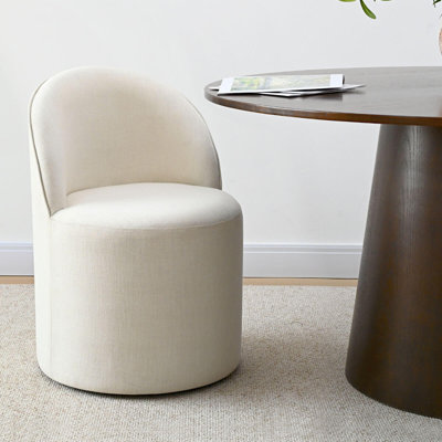 Chaise pivotante en lin avec roulettes cachées