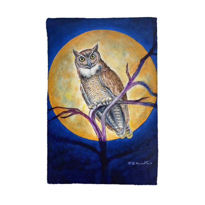 Torchon chouette sous la lune