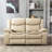 Breathable Leather Manual Reclining Sofa For Living Room, Cream