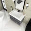 Ensemble de meuble-lavabo mural simple 30 po gris avec surface intégrée