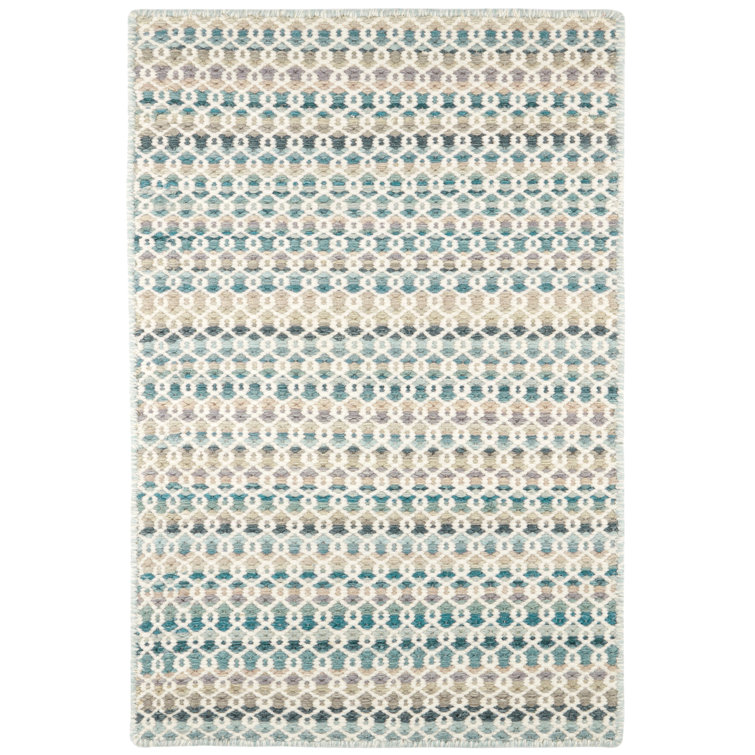 Poppy Blue Handwoven Wool Rug