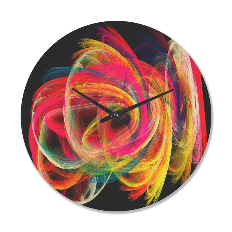 Horloge murale moderne en bois coloré et épais en noir, Très grand