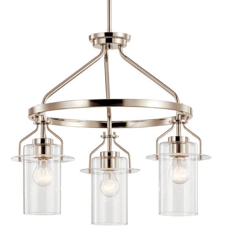 Luminaire suspendu Everett 3Lt, Nickel poli