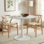 Table de salle à manger ronde 31,5 "blanche moderne avec plateau en MDF et base cylindrique en métal, multi-usage pour la cuisine / le salon / la table basse-983605945-977782577