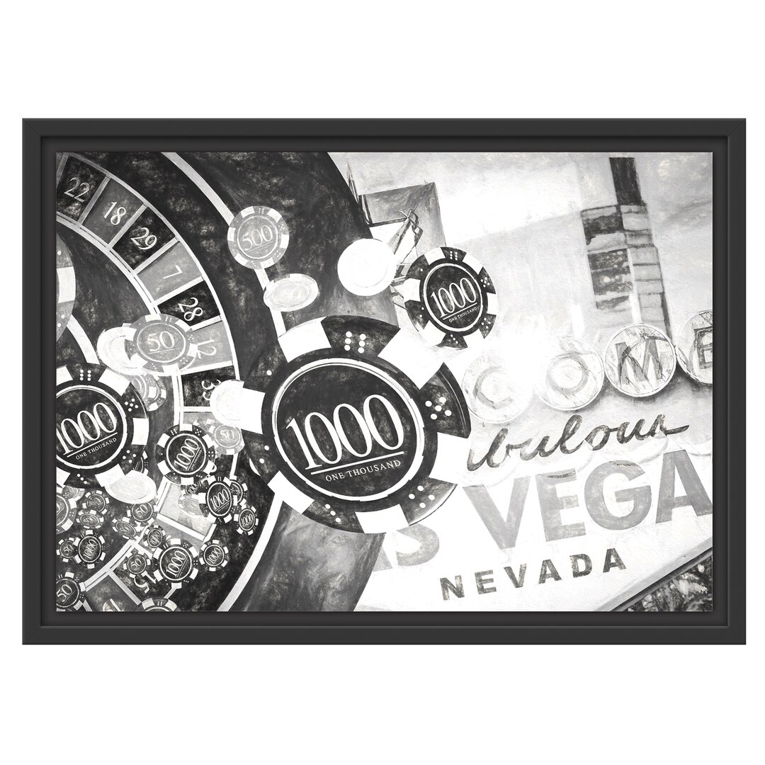 Gerahmtes Wandbild Las Vegas Casino Roulette Kunst