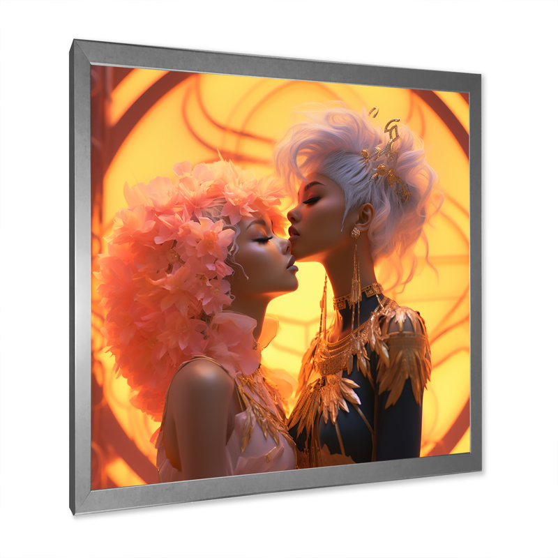 Funky Love Celebration sur impression sur toile, H 16 po x l 16 po x P 1 po, Cadre simple argenté
