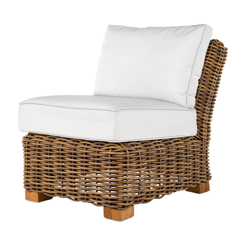Montauk Patio Chair with Cushions, Rollo Lace InsideOut® Linen, Welt, Standard Plus