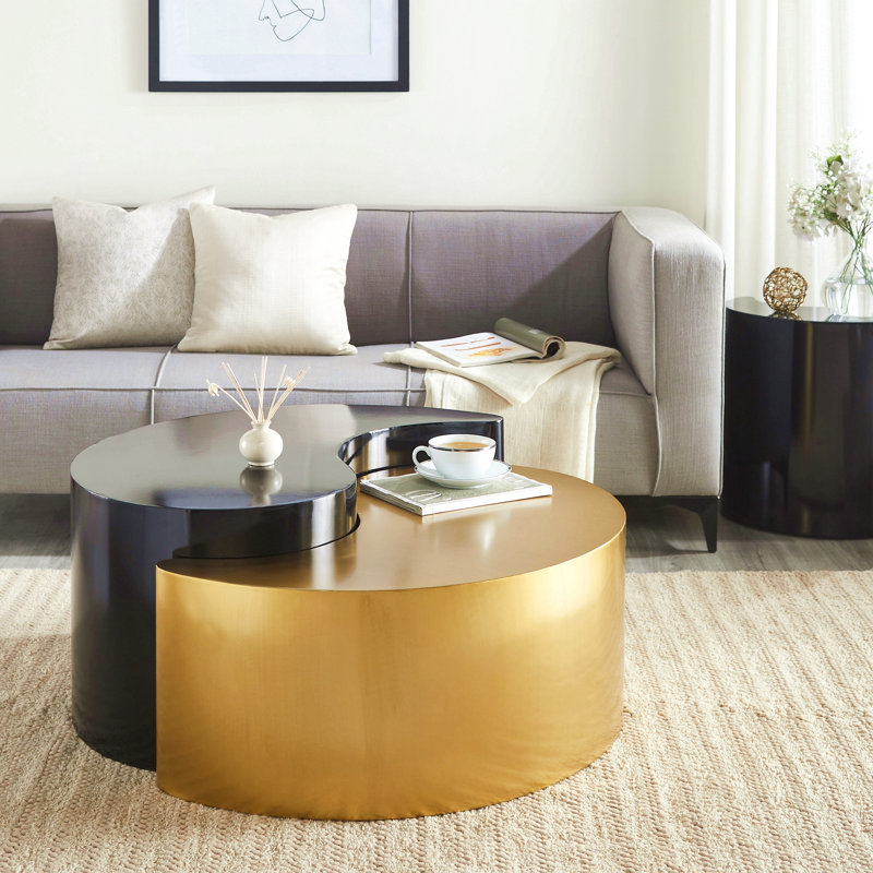 Table basse Modern Contemporary, Noir et or