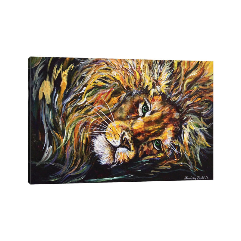 Just Lion Around by Lindsey Dahl - Wrapped Canvas Painting, 20.32 cm H x 30.48 cm W