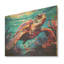Pop Art, tortue curieuse, danse aquatique - animal tortue sur bois-992341732