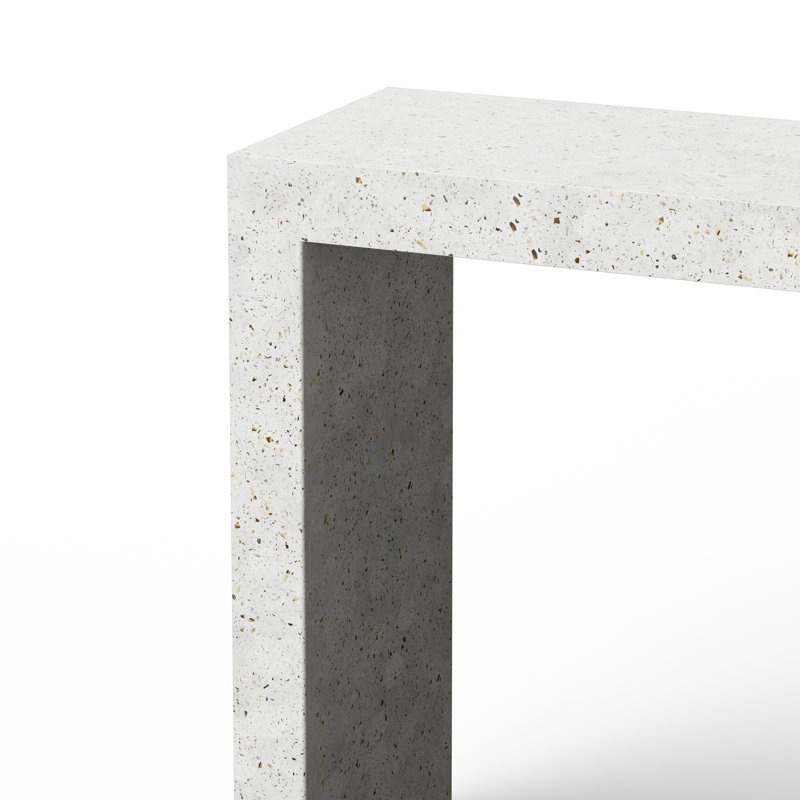 Mixx 55'' W Console Table, Ivory Terrazo