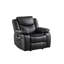 Fauteuil inclinable en cuir Air avec vibration et chauffage à 8 points, mousse haute densité, poche latérale, noir 