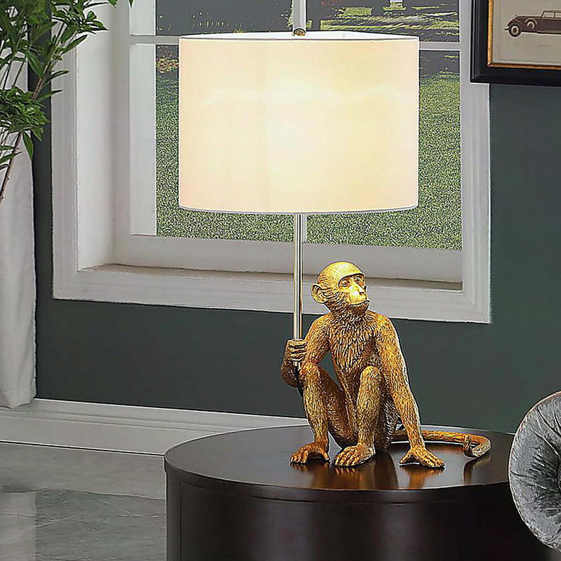 25.50" In Golden Monkey Holding Polyresin Table Lamp