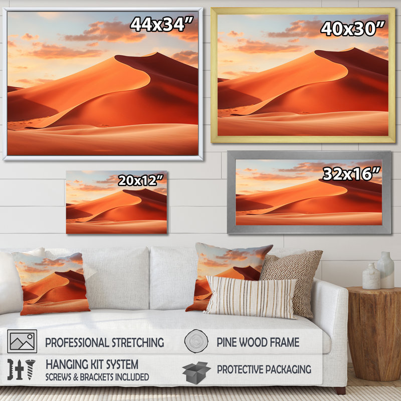 «Keeshon Sossusvlei», «A Desert I» sur toile, Cadre flottant noir, H 34 po x l 44 po