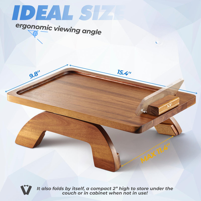 Plateau avec accoudoirs pour canapé, table avec accoudoirs pour canapé, table avec plateau pour canapé, table à collation pliante avec support pour téléphone pivotant à 360 °